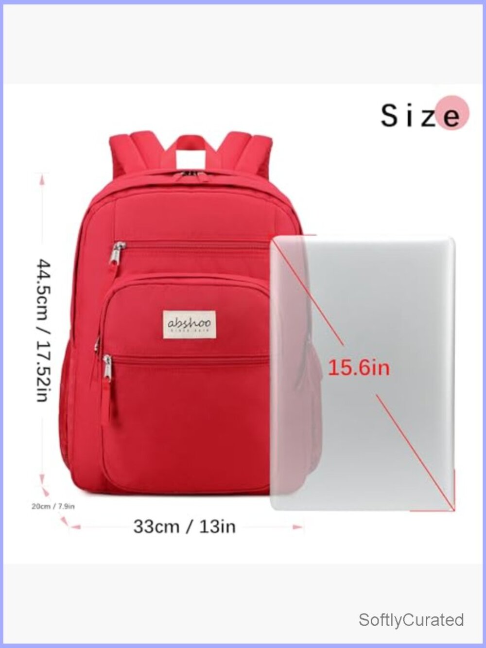 34L Laptop Backpack Water-Resistant School Bookbag Travel Daypack - Picture 6 of 6